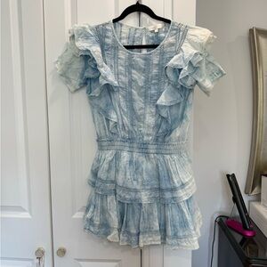 LoveShackFancy Sky Blue Textured Dress